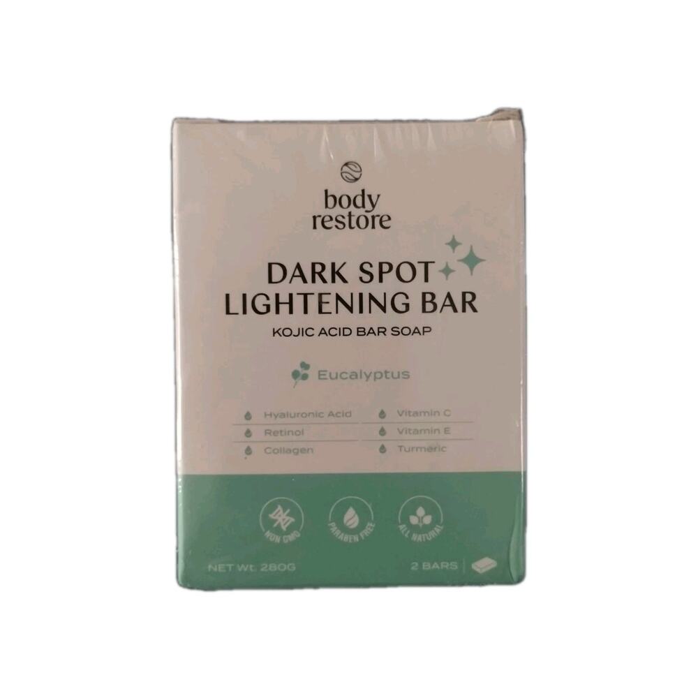 Body Restore Dark Spot Lightening Bar Soap Kojic Acid Eucalyptus, NEW & SEALED